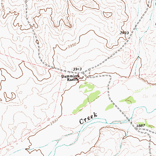 Topographic Map of Dammier Ranch, TX