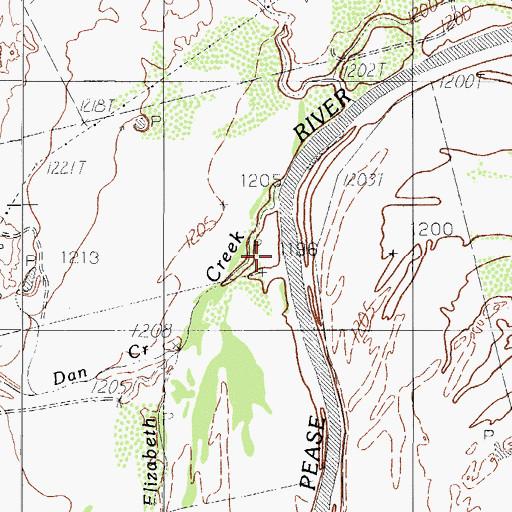 Topographic Map of Dan Creek, TX
