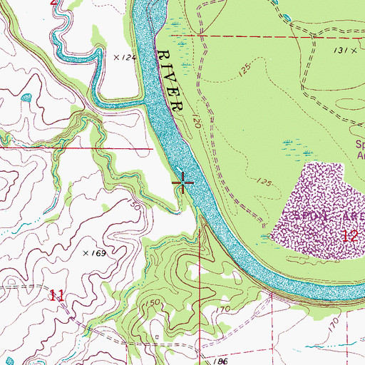 Topographic Map of Lower Cedar Creek, AL
