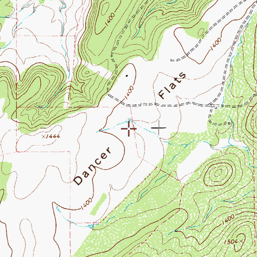Topographic Map of Dancer Flats, TX