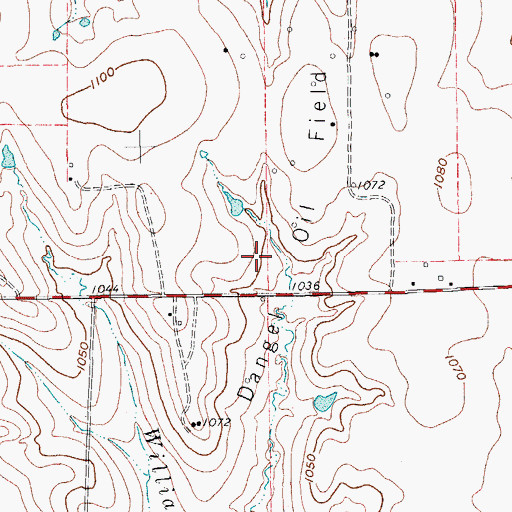 Topographic Map of Dangel Oil Field, TX