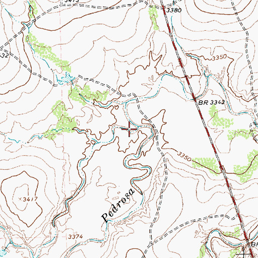 Topographic Map of Daniels Creek, TX