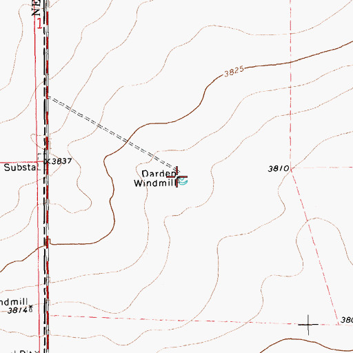 Topographic Map of Darden Windmill, TX
