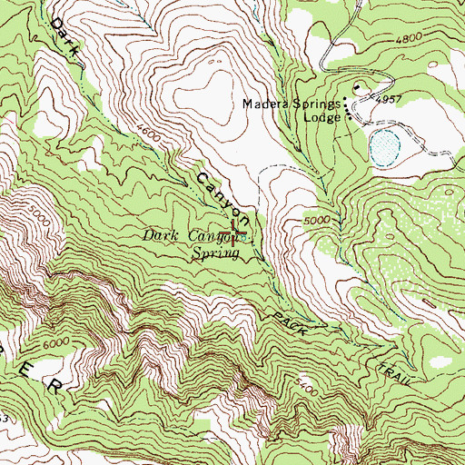 Topographic Map of Dark Canyon Spring, TX