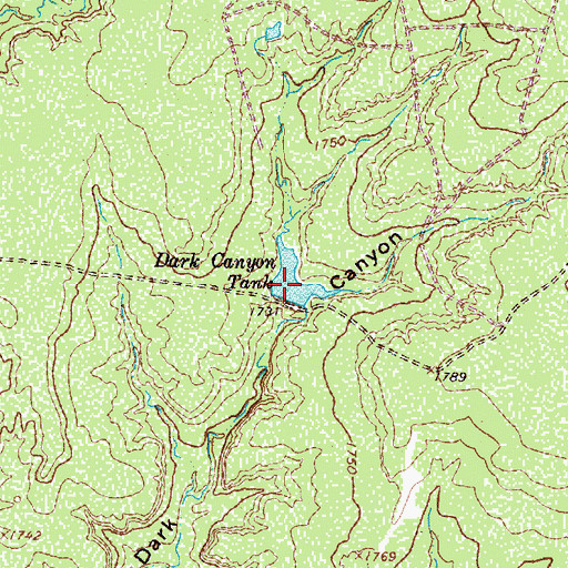 Topographic Map of Dark Canyon Tank, TX