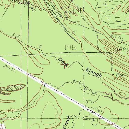 Topographic Map of Dark Slough, TX