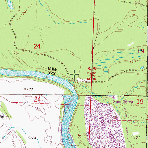 Topographic Map of Mays Landing (historical), AL