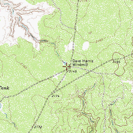 Topographic Map of Dave Harris Windmill, TX