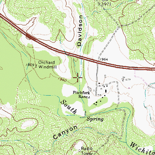 Topographic Map of Davidson Canyon, TX