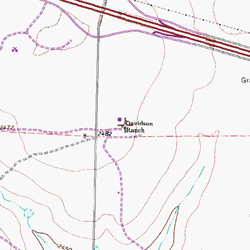 Topographic Map of Davidson Ranch, TX