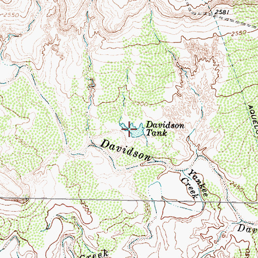 Topographic Map of Davidson Tank, TX