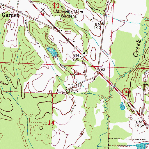 Topographic Map of McMullen, AL