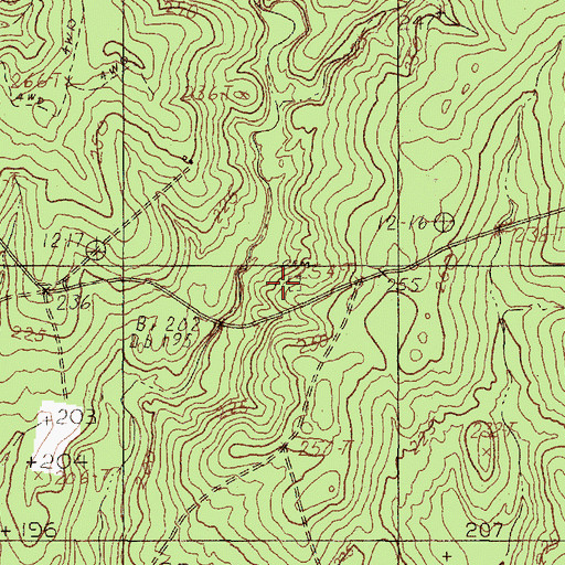 Topographic Map of Davis Cemetery, TX