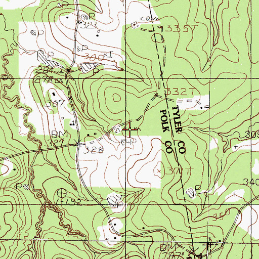 Topographic Map of Davis Cemetery, TX