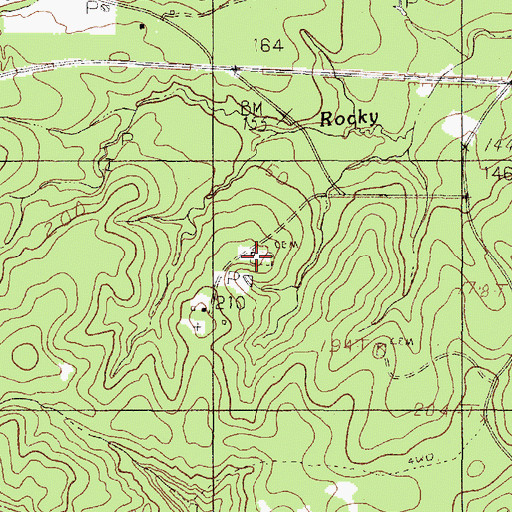 Topographic Map of Davis Cemetery, TX
