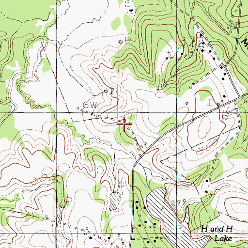 Topographic Map of Davis Cemetery, TX