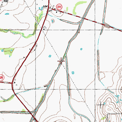 Topographic Map of Davis Creek, TX