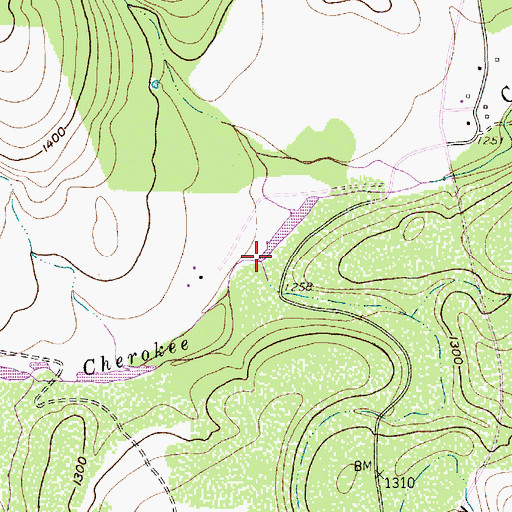 Topographic Map of Davis Hollow, TX