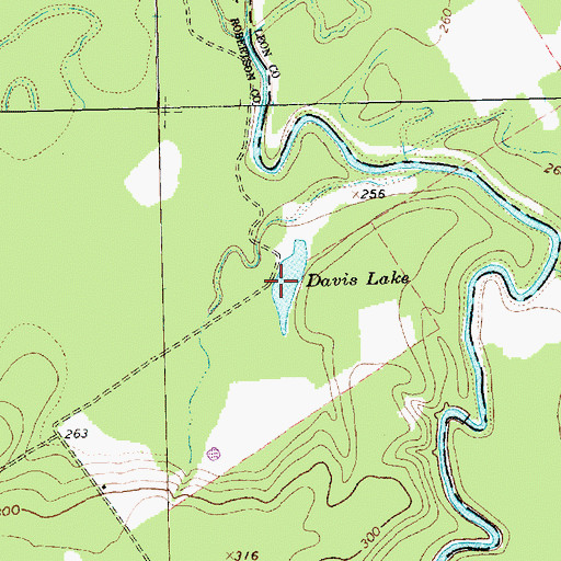 Topographic Map of Davis Lake, TX