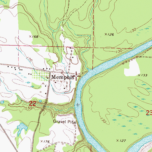 Topographic Map of Memphis Access Area, AL