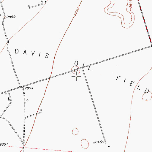 Topographic Map of Davis Oil Field, TX