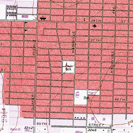 Topographic Map of Davis Park, TX
