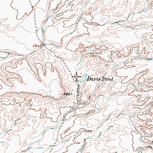 Topographic Map of Davis Pond, TX