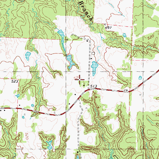 Topographic Map of Davis School, TX