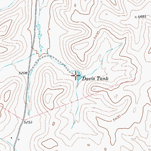 Topographic Map of Davis Tank, TX