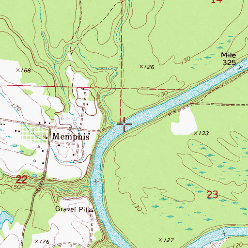 Topographic Map of Memphis Ferry (historical), AL
