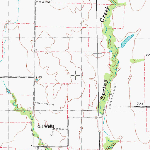 Topographic Map of Dawkins Oil Field, TX