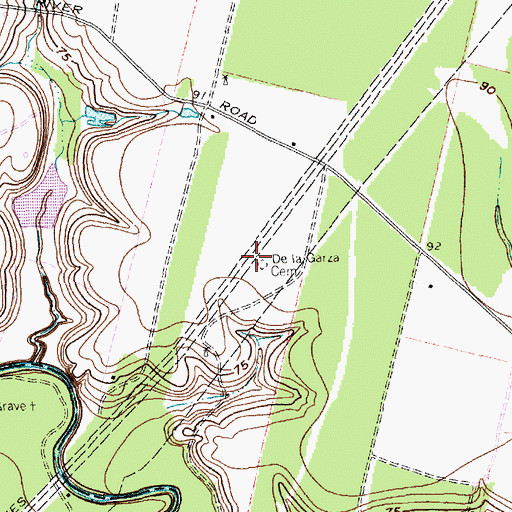 Topographic Map of De la Garza Cemetery, TX