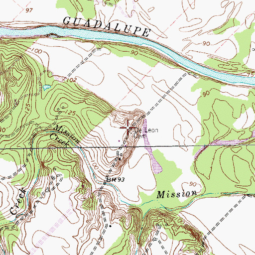 Topographic Map of De Leon Cemetery, TX