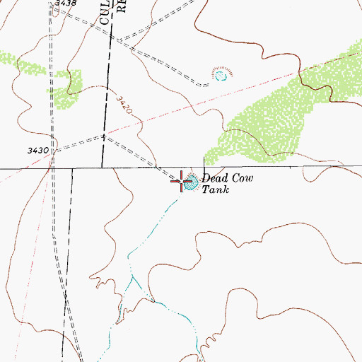 Topographic Map of Dead Cow Tank, TX