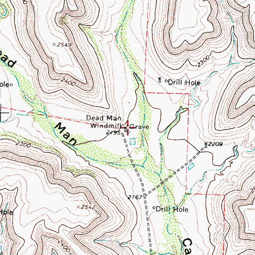 Topographic Map of Dead Man Windmill, TX