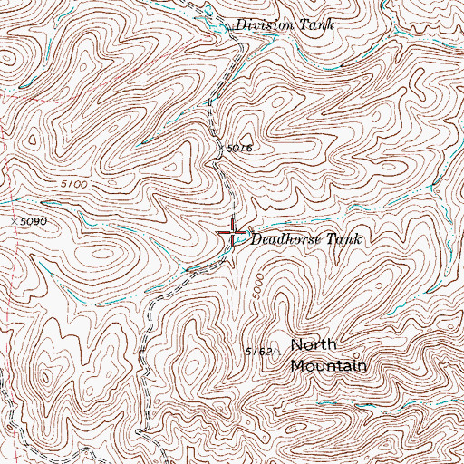 Topographic Map of Deadhorse Tank, TX