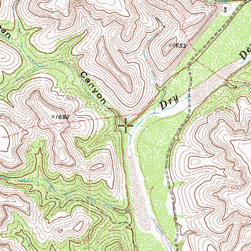 Topographic Map of Deadman Canyon, TX
