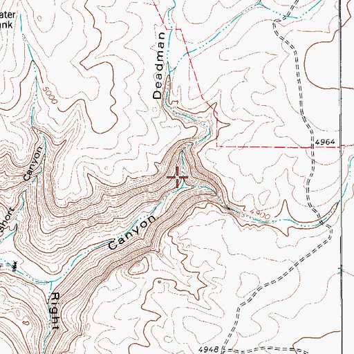 Topographic Map of Deadman Canyon, TX