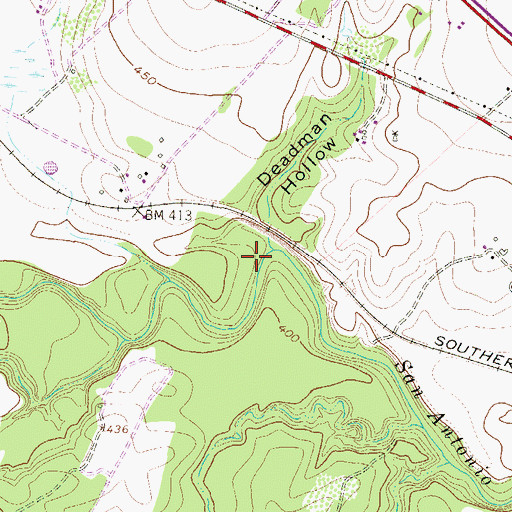 Topographic Map of Deadman Hollow, TX