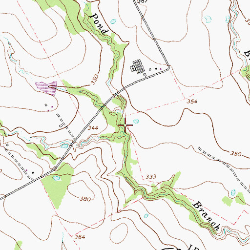 Topographic Map of Deadman Hollow Branch, TX