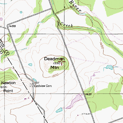 Topographic Map of Deadman Mountain, TX
