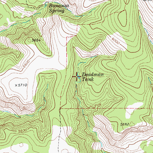 Topographic Map of Deadman Tank, TX