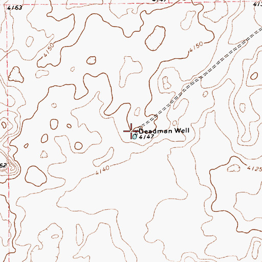 Topographic Map of Deadman Well, TX