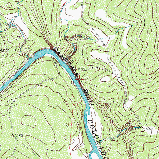 Topographic Map of Deadmans Bluff, TX