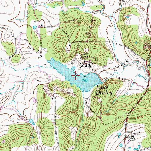 Topographic Map of Lake Dealey, TX