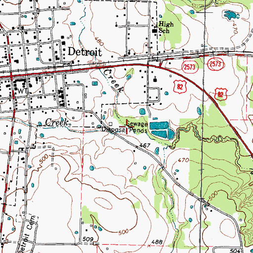 Topographic Map of Dean Creek, TX