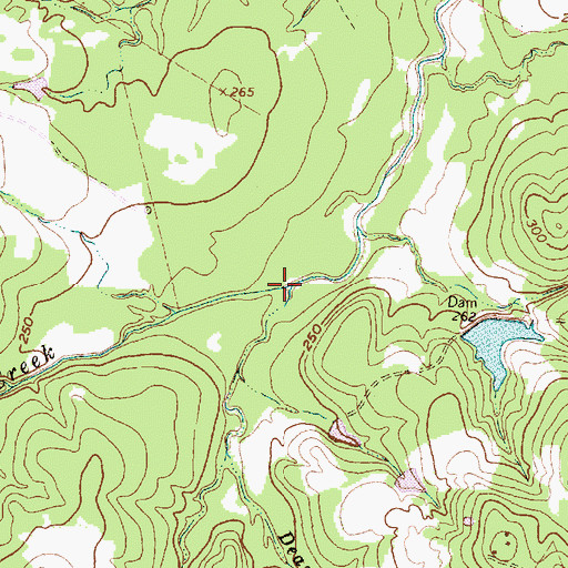 Topographic Map of Deans Creek, TX