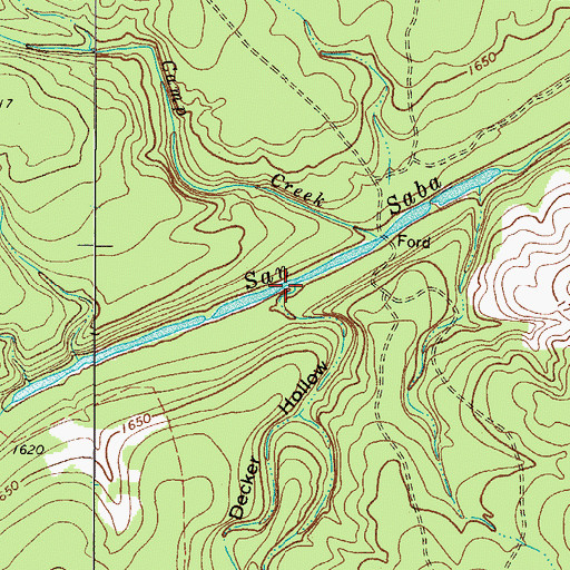Topographic Map of Decker Hollow, TX