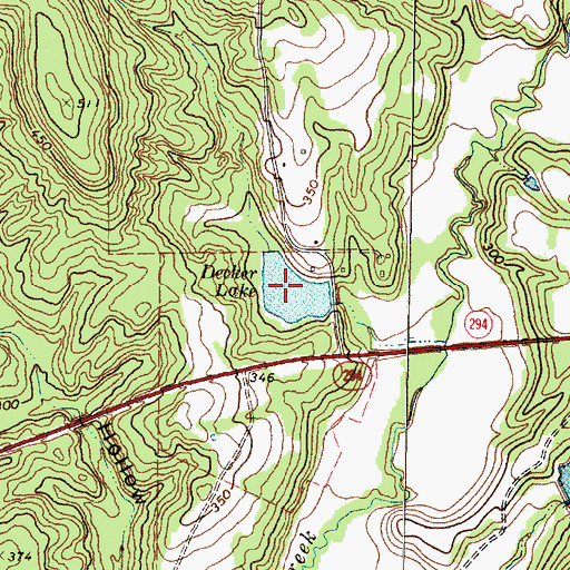 Topographic Map of Decker Lake, TX