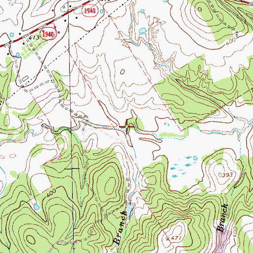 Topographic Map of Deep Branch, TX